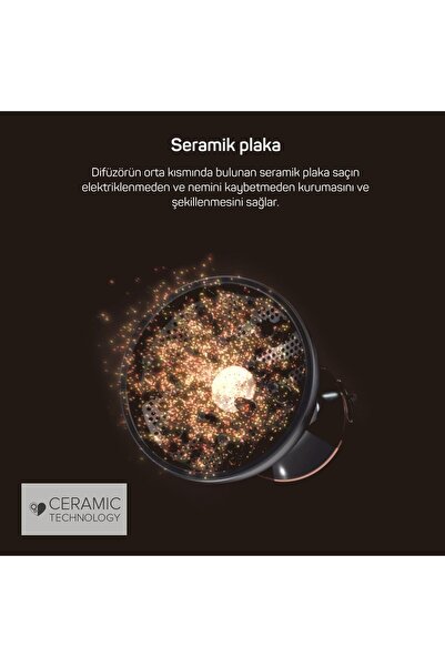 Arzum Bellissima Diffon Ceramic Kıvırcık Saçlara Özel Saç Kurutma Makinesi Siyah - AR5086