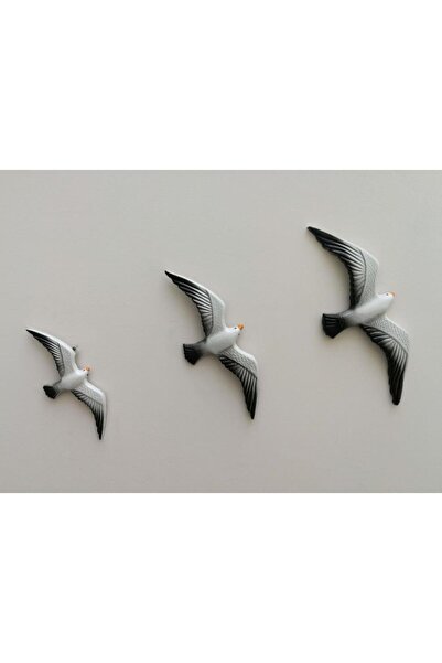 SUME Dekoratif 3' Lü Kuş Duvar Süsü Ev Dekoru