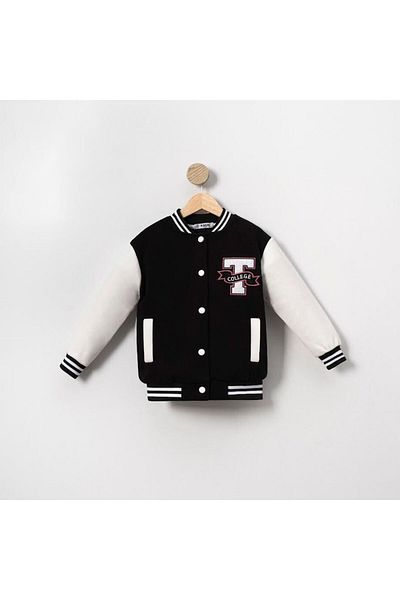 Aymini kids μονό μπουφάν κολέγιο με κέντημα με τρία κορδόνια