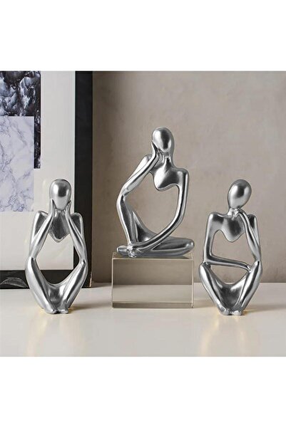 SUME İskandinav Tarz 3 Adet Lüks Stil Soyut Şekil Biblo Heykel Ev Dekorasyon ...
