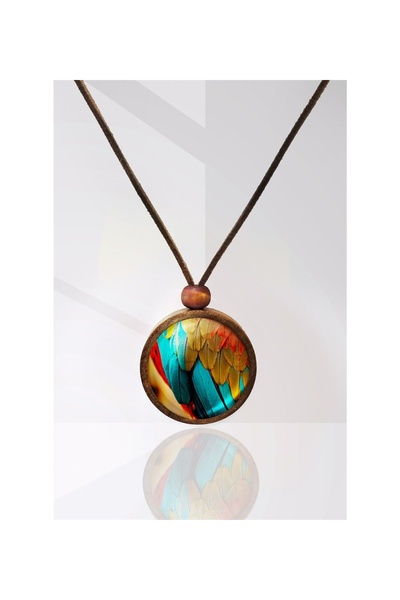 Tahtakolik قلادة خشبية من ريش الطيور