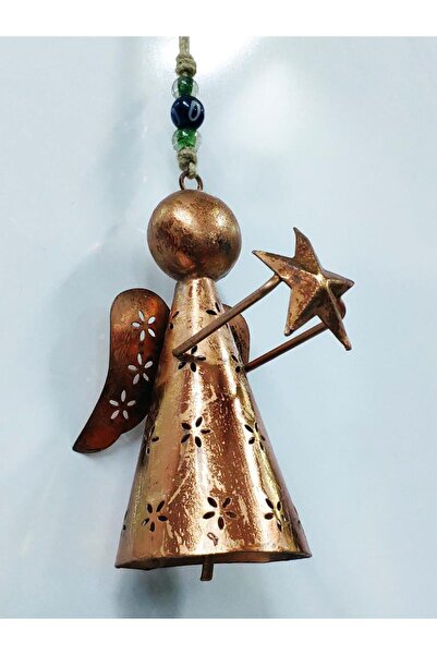 SUME Kalp Veya Yıldız Taşıyan Melek Figürlü Metal Çan Dekoratif Süs