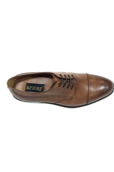 Kocamanlar Ayakkabı Aronay 100% γνήσιο δέρμα με κορδόνια Jurdan Leather Ανδρικά Κλασικά Παπούτσια TABA