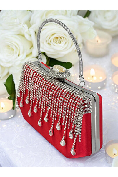 MidStore Red Satin Women's Evening Dress Bag