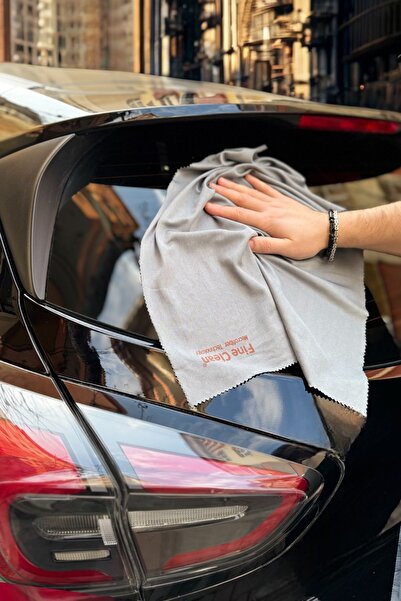 Fine Clean Gri Mikrofiber Oto Cam Ve Ayna Temizlik Bezi 40*50 Mikrofiber Sihilir Bez 1 Adet