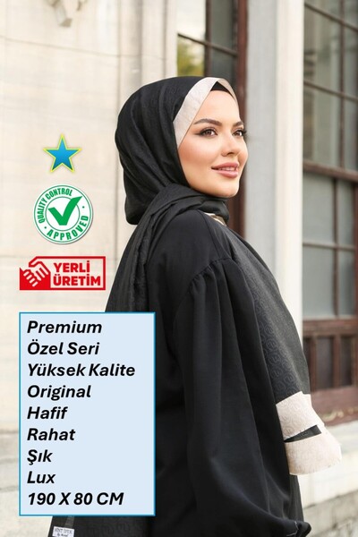 Hint İpek Premium Lux Original Monogram Shawl (Silk Voile, High Quality, Ligh...