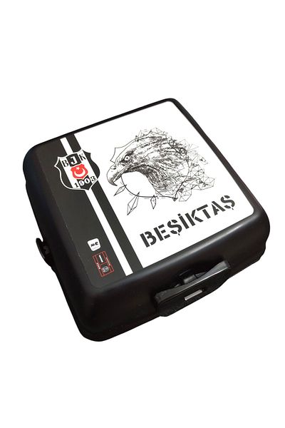 Beşiktaş Licensed Four-Compartment Two-Layer Lunch Box with Eagle Figure