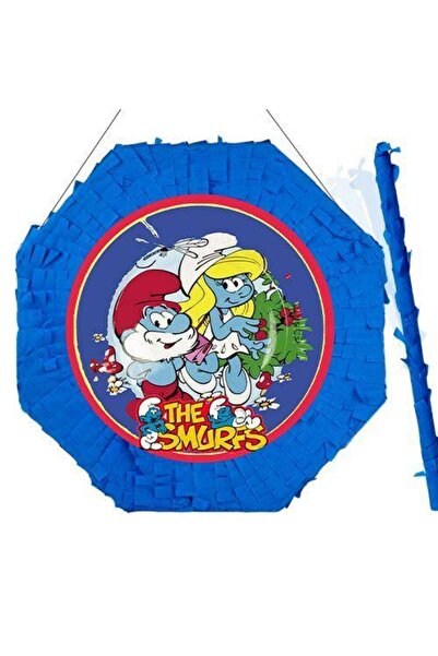 Parti Dükkanım Şirinler Pinyata 42 cm + Sopası