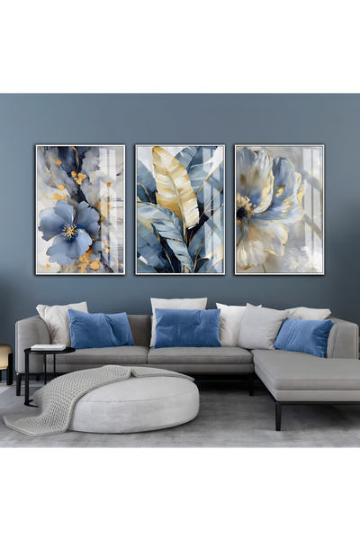 Harika bir ev Hari̇kabi̇rev | Blue-Yellow-Gray Flower Leaf Combination | Fram...