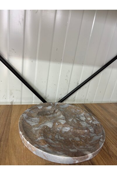 ERŞATIRTAŞ Καφέ μοντέρνα πιατέλα παρουσίασης με πυκνό σχέδιο, πιατέλα για σνα...