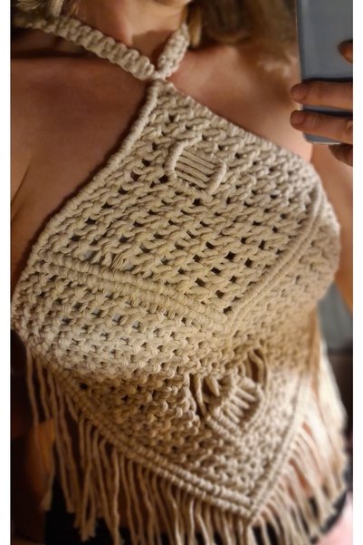 Zuviel Deco Handmade Macramé Bustier, Pareo, Beachwear