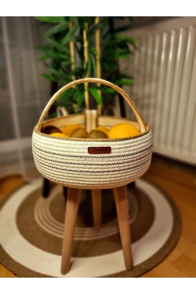 Zuviel Deco Handmade سلة فواكه من الخوص، سلة متعددة الأغراض، منظم