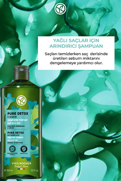 Yves Rocher Pure Detox Vegan Shampoo - Purifying for Oily, Hair, 300 ml Naifkosmetik26
