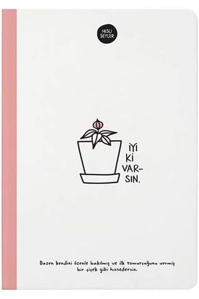 STOREMAX Sellbuystore Color Hisli Şeyler'You'Re Good That You Are' Striped Hard Cover Notebook, 14X20 Cm, 64 Sheets,
