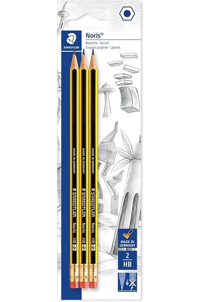 STOREMAX Noris 3 Grains of Pencils with Eraser, Blister Inside 1222Bk3Da