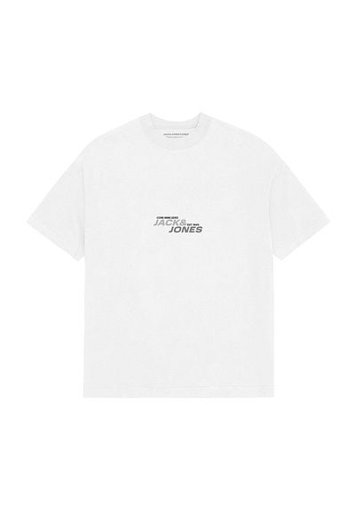 Jack & Jones Jack Jones Men's White Plus Size T-Shirt - Jcotarmac Brand, Ss Crew Fst Pls 12278719 -01