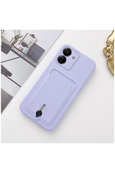 Zebana Xiaomi Redmi 13C Compatible Case Zebana with Card Holder Sweet Soft Silicone Case Lilac