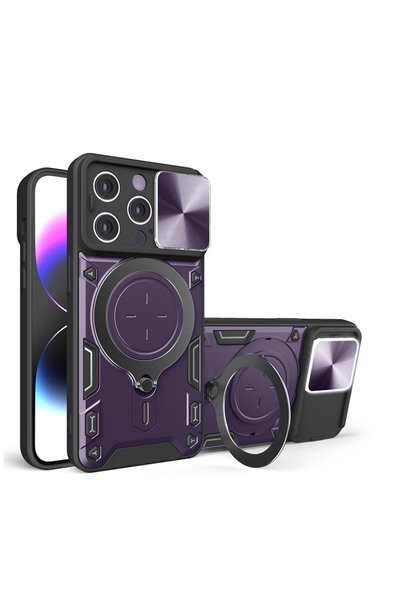 Zebana Apple iPhone 13 Pro Compatible Case Magnetic Stand Armor Silicone Case...