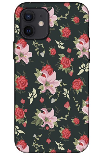 Dara Aksesuar حافظة سيليكون متوافقة مع هاتف Apple iPhone 12 Pro Spring Flower...