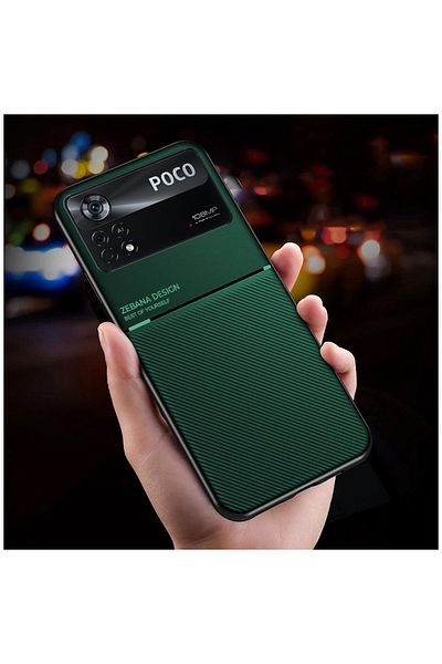 Zebana حافظة سيليكون متوافقة مع هاتف Xiaomi Poco X4 Pro 5G باللون الأخضر