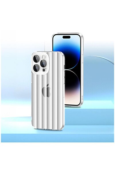 Zebana Apple iPhone 14 Pro Max Uyumlu Kılıf Zebana Bumper Silikon Kılıf (Kame...