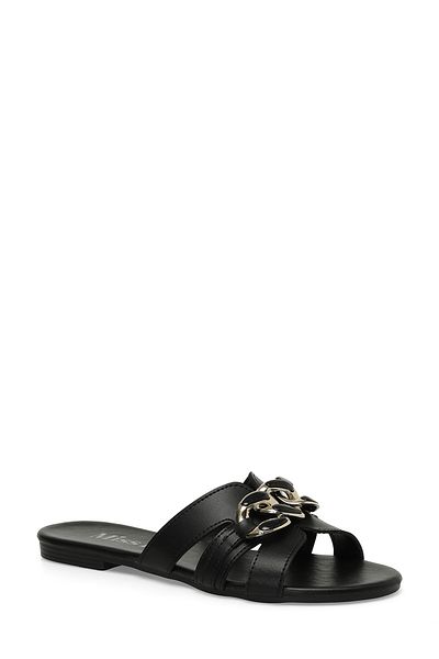 Miss F DS24028 4FX Schwarze Damen-Hausschuhe