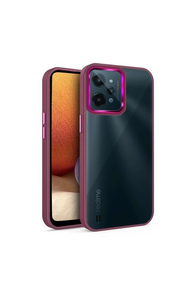Zebana Realme C31 Compatible Case Guard Camera Protected Silicone Case Burgundy