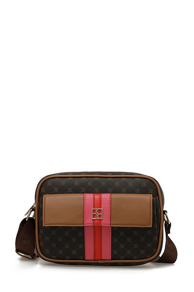 Butigo MNG PU DTY CPRZ 4FX Umhängetasche für Damen in Braun - Multi-Design