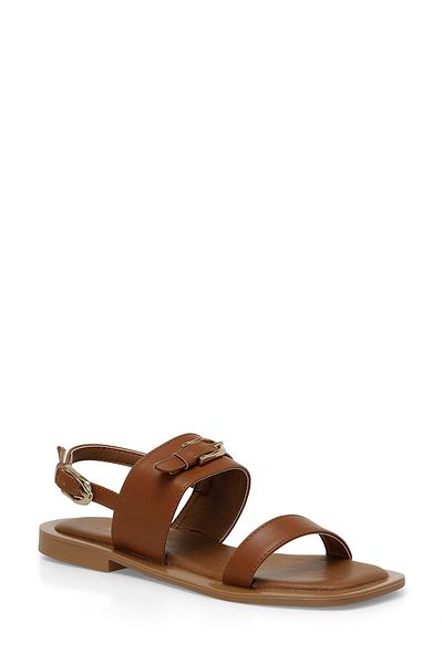Butigo 24S-059 4FX Tan Flache Damensandalen