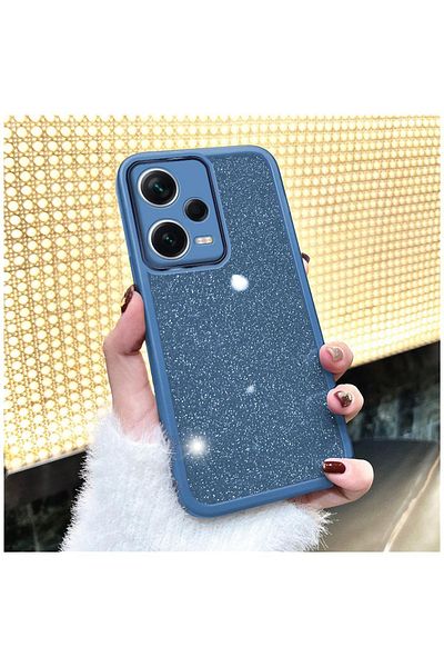 Pro Aksesuar حافظة متوافقة مع هاتف Xiaomi Redmi Note 12 Pro 5G مع حافظة سيليكون لامعة لحماية عدسة الكاميرا باللون الأزرق الفاتح