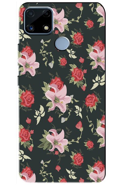 Zebana Realme C25 Compatible Case Spring Flowers 1 Silicone Case (Printed)