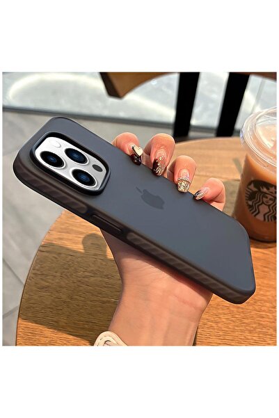 Zebana Apple iPhone 14 Pro Uyumlu Kılıf Airbag Fundas M-Safe Silikon Kılıf Siyah
