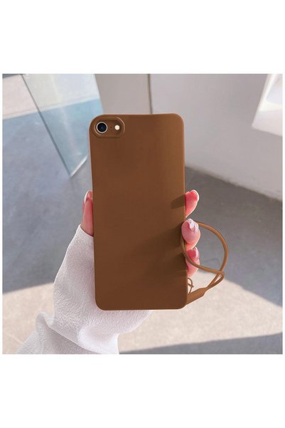 Zebana Apple iPhone Se 2020 Compatible Case Love Soft Silicone Case Brown