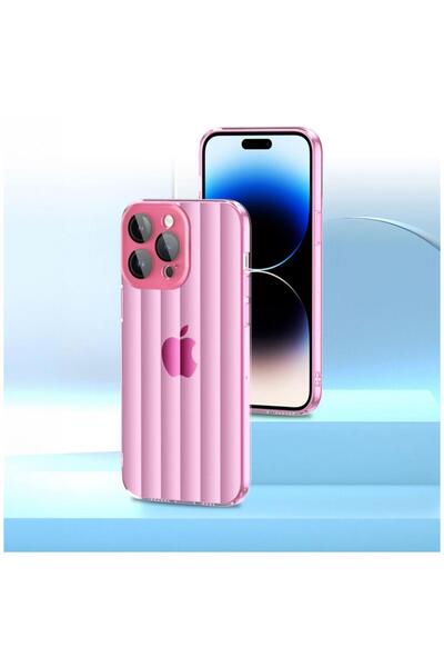 Zebana Apple iPhone 14 Pro Uyumlu Kılıf Zebana Bumper Silikon Kılıf (Kamera L...