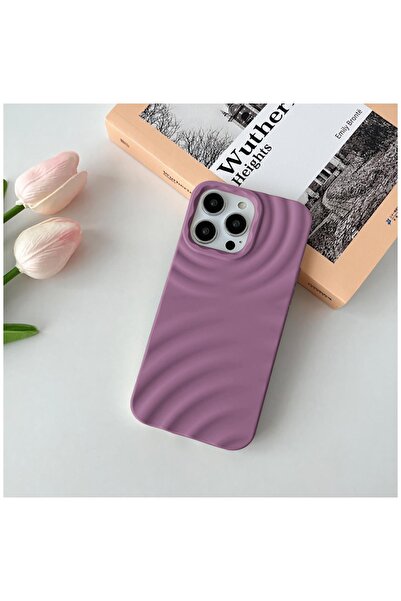 Zebana Apple iPhone 12 Pro Max Uyumlu Kılıf 3D Water Silikon Kılıf Mor