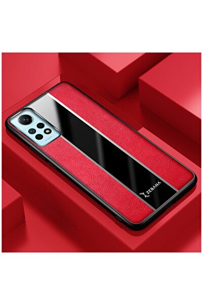 Zebana Xiaomi Redmi Note 12 Pro 4G Uyumlu Kılıf Premium Deri Kılıf Kırmızı