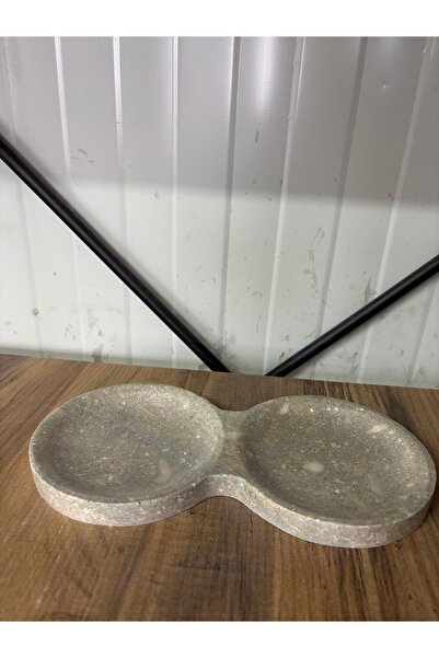 ERŞATIRTAŞ Μαρμάρινη βάση καφέ με δύο πράσινα μάτια, μοντέρνα από φυσική πέτρα