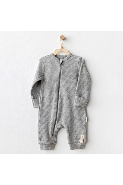 andywawa Ac25209 Basic Baby Jumpsuit Gray Melange