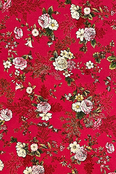 KAMİZ 100% Cotton Runner | Red Floral Pattern 40X150