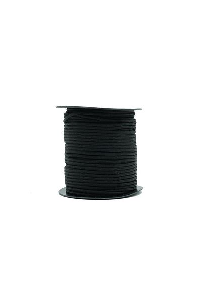 MG ROPES حبل مظلات أسود - 2 مم، رقم 8، بكرة واحدة، 30 مترًا