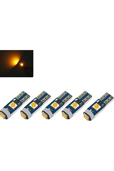 Erlight 5 Adet Turuncu T5 LED Kilometre Kadran Ambians Aydınlatma Ampulü