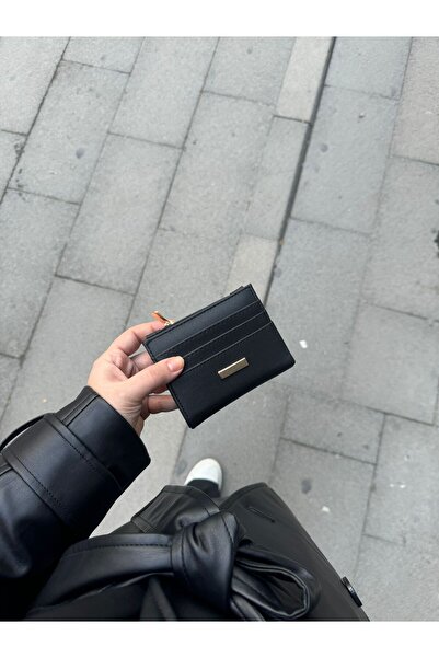 Moda Sekiz محفظة نسائية سوداء مكونة من 13 حجرة وحامل بطاقات بإغلاق مغناطيسي