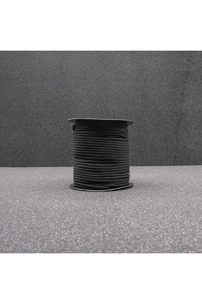 MG ROPES حبل مظلات أسود - 2 مم، رقم 8، بكرة واحدة، 30 مترًا