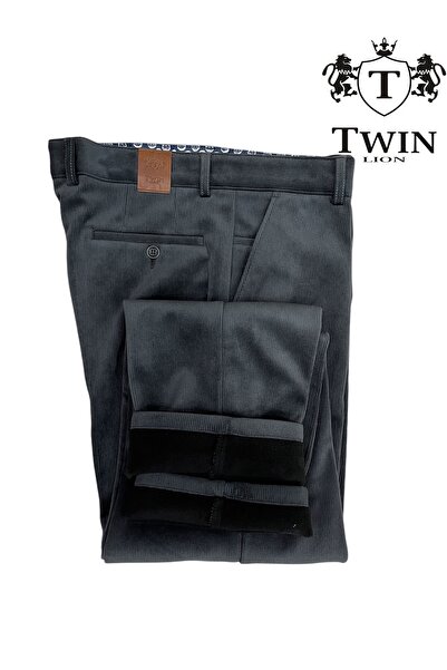 TWINLION ERKEK RAHAT KESİM KALİTELİ KLASİK KISLIK KALIN İCİ POLARLI KADİFE PANTOLON