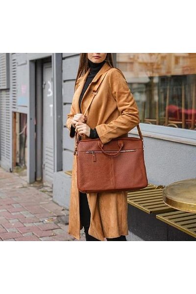 Jacquline Bethany Genuine Leather Lined Unisex Briefcase and Laptop Bag