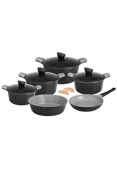 Dania Jewel black granite cookware set, 12 pieces, high quality