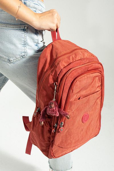 KunduraHane Crinkle School Bag Clinker Unisex Backpack Laptop Travel Bag Water Resistant Multi-Compartment
