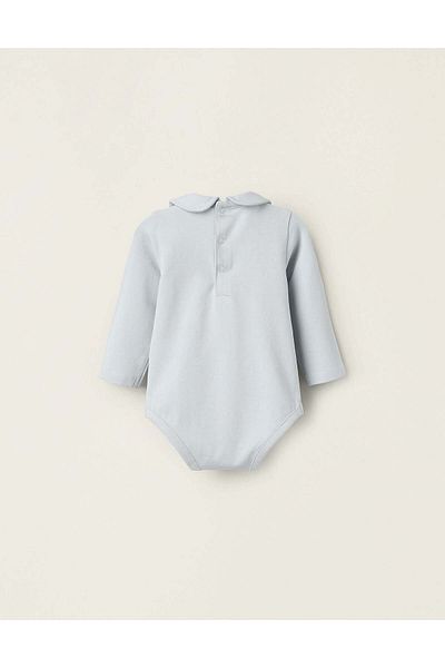 Ziddy PACK OF 2 BODYSUITS WITH PETER PAN COLLAR FOR NEWBORN GIRLS WHITE/BLUE