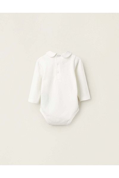 Ziddy PACK OF 2 BODYSUITS WITH PETER PAN COLLAR FOR NEWBORN GIRLS WHITE