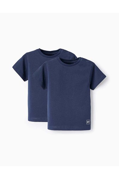 Ziddy PACK OF 2 SHORT SLEEVE T-SHIRTS FOR BABY BOYS DARK BLUE
